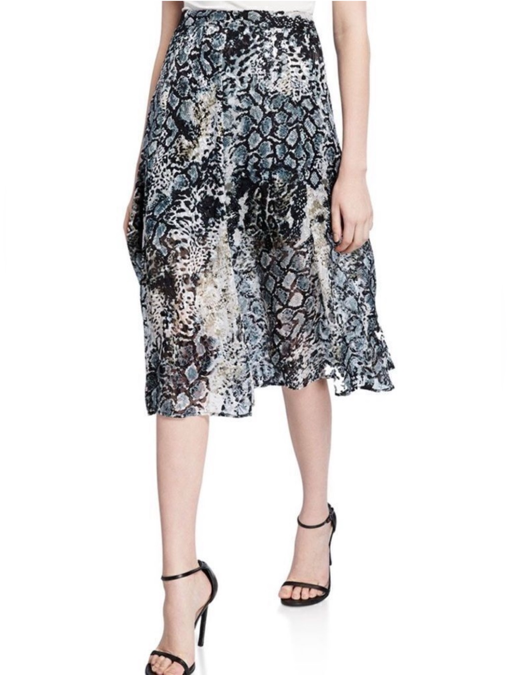 Alice And Olivia Athena Animal Print Midi Skirt Nwt Size 2 — image 5 of 8